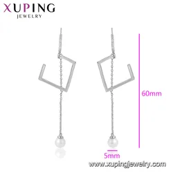 94451 xuping jewelry fashion elegant simple platinum plated pearl earring for women