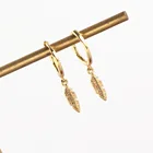 Earrings S925 Sterling Silver Cross Border Luxury Ins Wind Feather Pendant Earrings Ear Buckle Versatile Silver Earrings