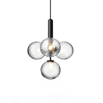 Nordic post-modern restaurant bedroom clothing store simple personality creative single head ball glass chandelier