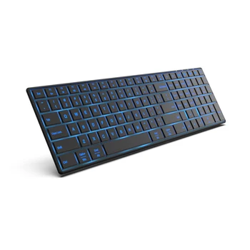 Rechargeable Keyboard Compatible with iOS Android Mac OS Windows 7 Colors Backlit Multi-device BT Wireless Backlight Keyboard