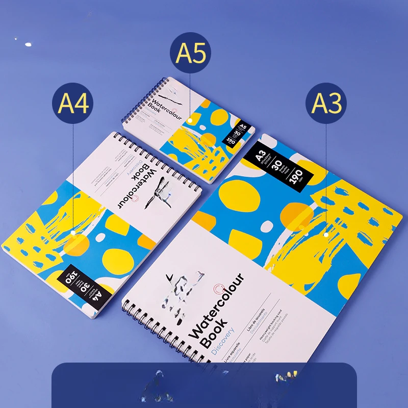 A4 Watercolor Book 190g Loose Leaf Hand Drawn Watercolor Paper 30 Pages 8k Sketching Watercolor