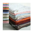 Fabric In Stock Soft Enzyme Wash Plain Dyed Stone Washed Suit 100% Linen Fabric For Garment