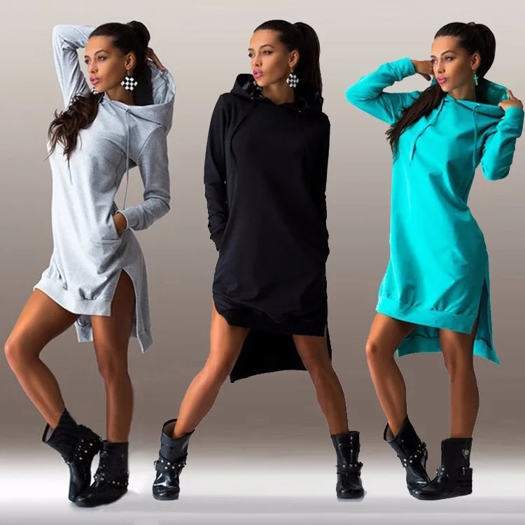 Long Sleeve Hoodies Dress 