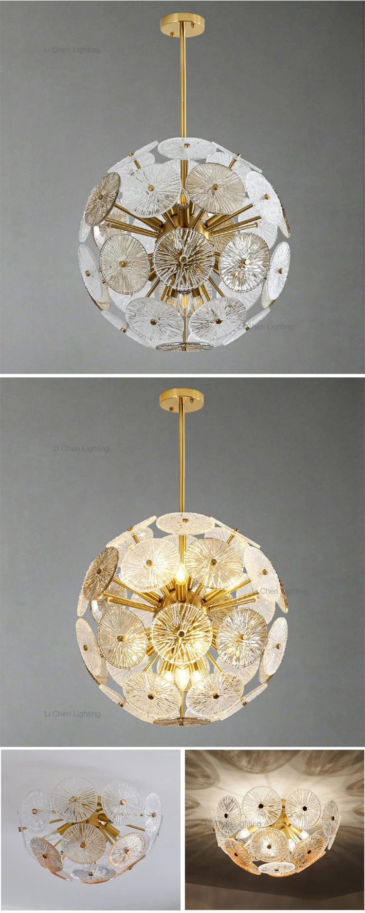 p0040 contemporary style indoor decoration living room dining room luxury glass ball flower ceiling lamp-1