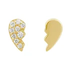 Jewelry Gemnel 925 Sterling Silver Jewelry Cute Piercing Broken Heart Stud Earrings Set