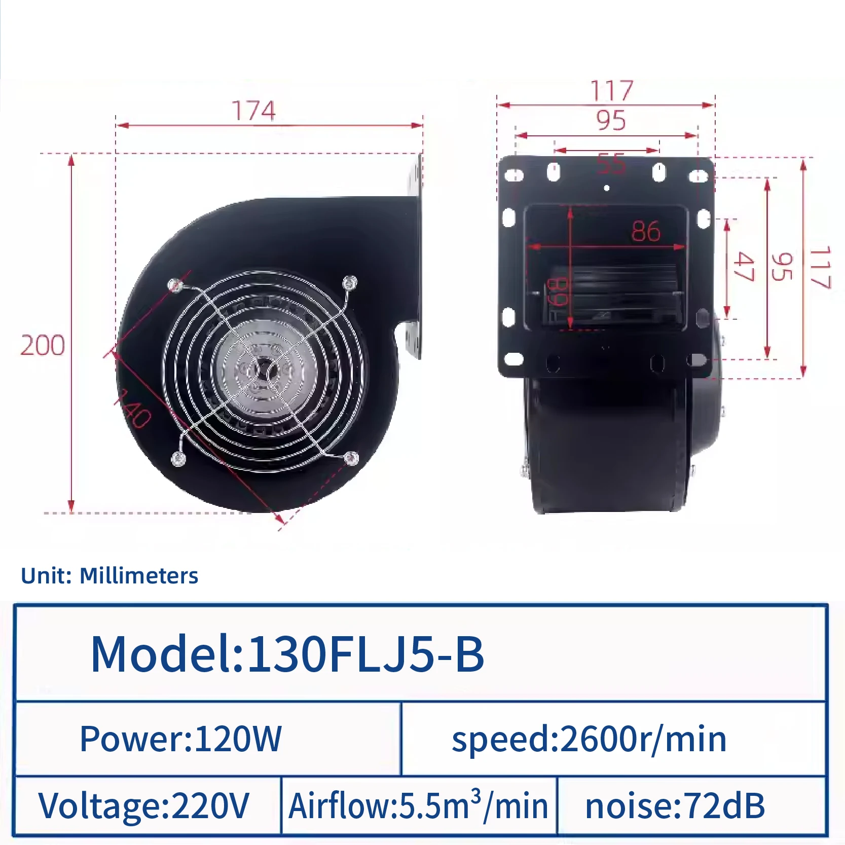 Jeek Flat Air Blower, 120W, 220v - detail 14