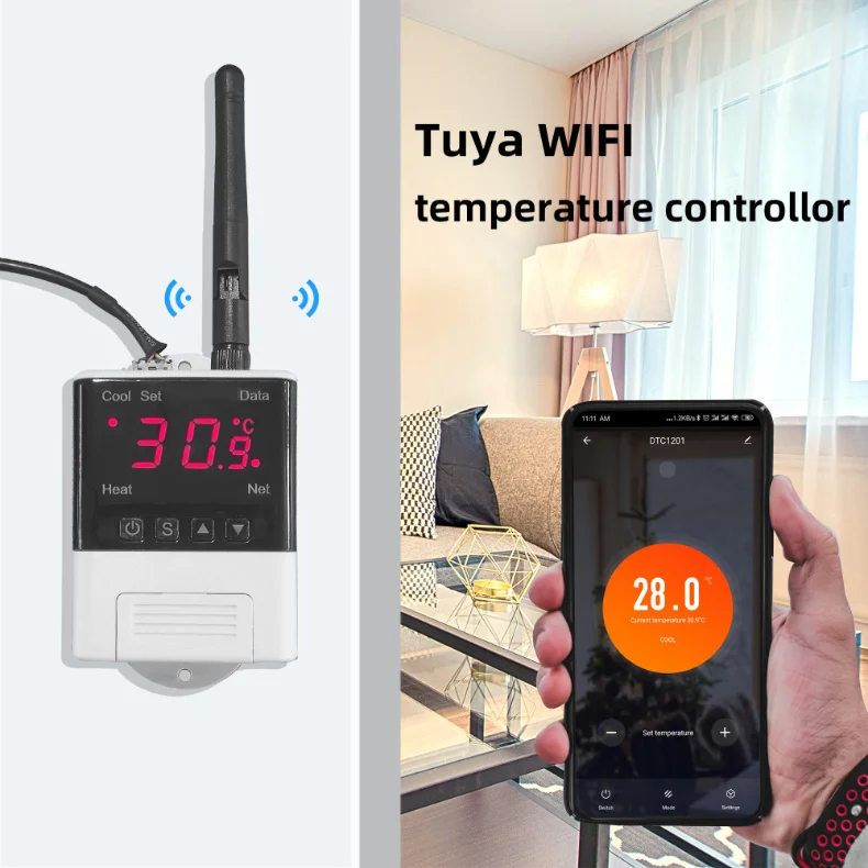 WiFi Thermostat Digital Temperature Controller Ntc Sensor LCD Display Thermoregulator for Heating Cooling for Aquarium Fish Tank