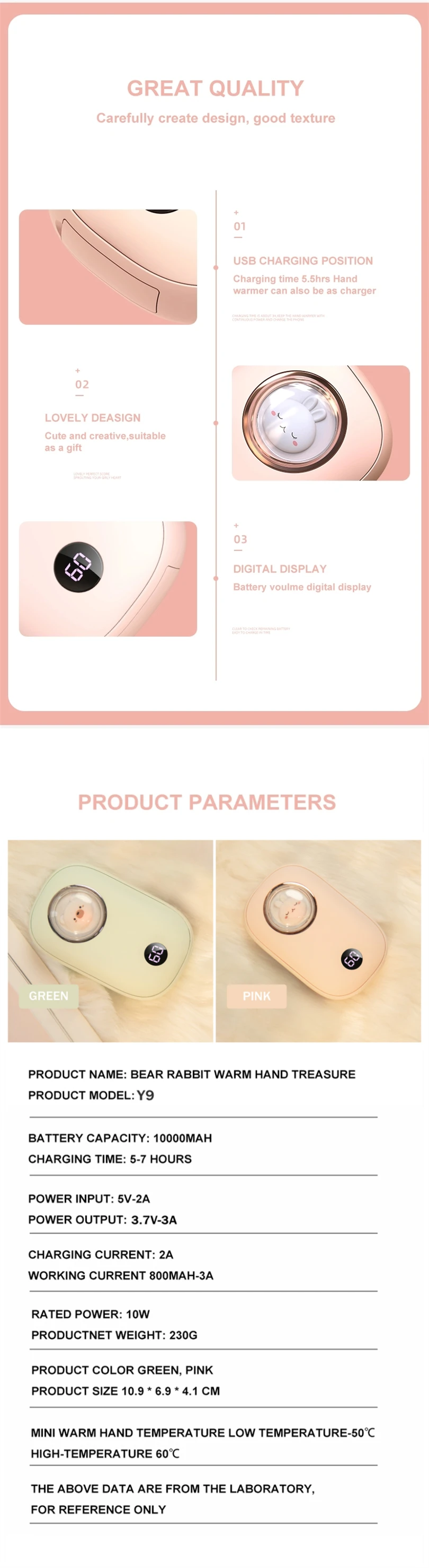 Hand Warmer, 10000mAh, Portable - detail 10