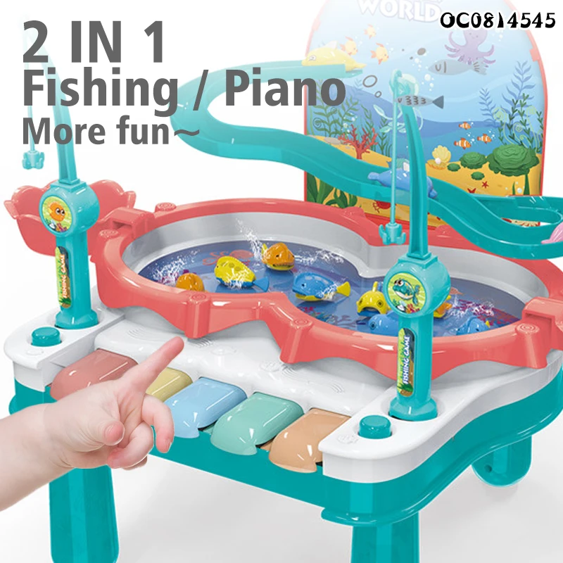 2 players moving fish tables fishing game machine electric toy with track