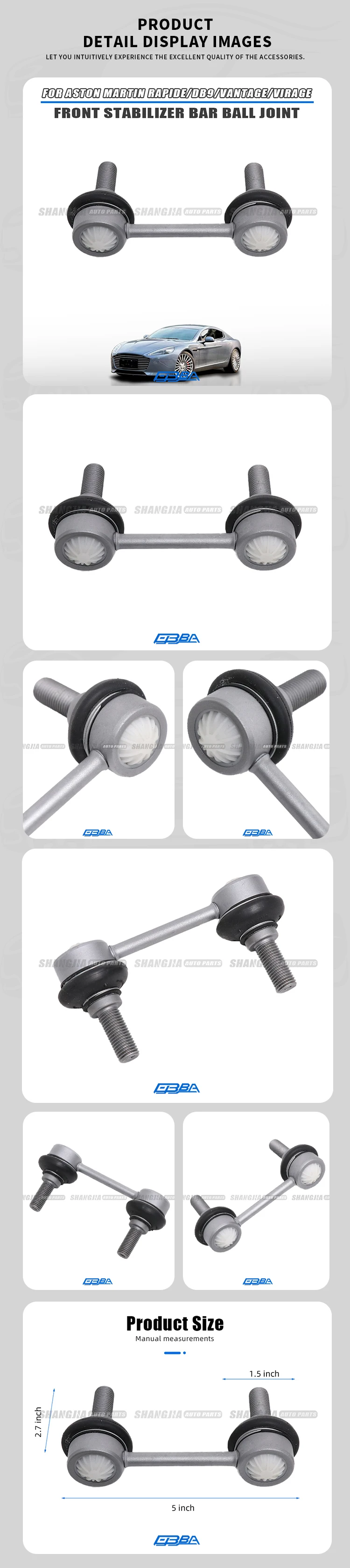 Body Parts Middle Size Aluminium Front Stabilizer Bar Ball Joint For Aston Martin Rapide DB9 Vantage Virage 4G43-5489-AC factory