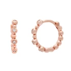 Earring Gemnel Statement Women Jewelry Gold Plated Bead Hoop Earring With CZ