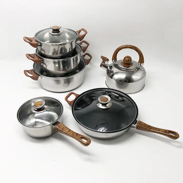 Korean-style household stainless steel pots and pans cookware cooking pot dinnerware set 6-piece set