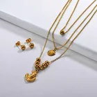 Wedding Baoyan Fashion 18k Gold Bead Anchor Bracelet Necklace For Wedding Indian Jewelry Sets