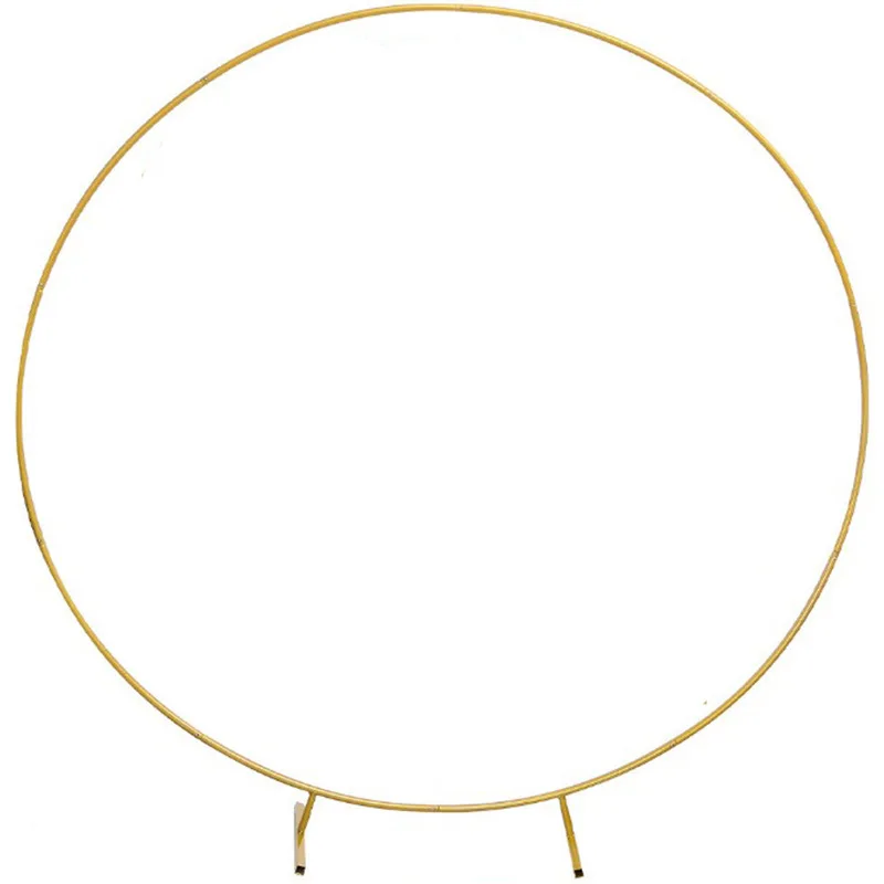 Gold White round metal arch frame wedding arch backdrop