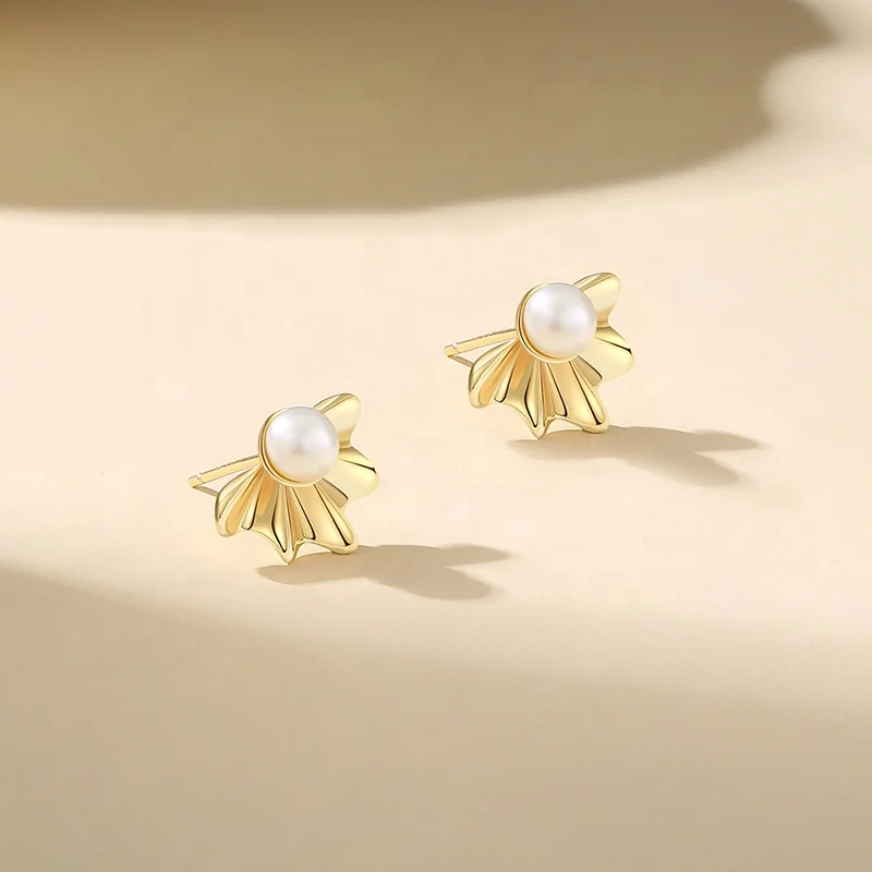 925 Silver Jewelry Freshwater Pearl Stud Earrings Gifts For Her Earrings