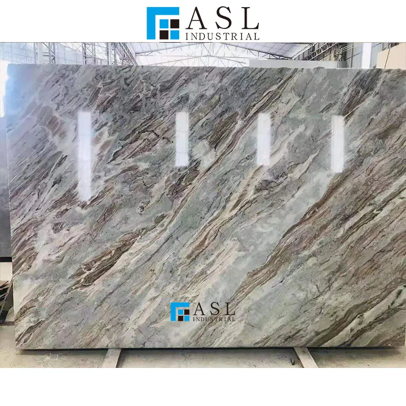 Fantasy Brown Marble Slab Granite Kitchen Countertops
