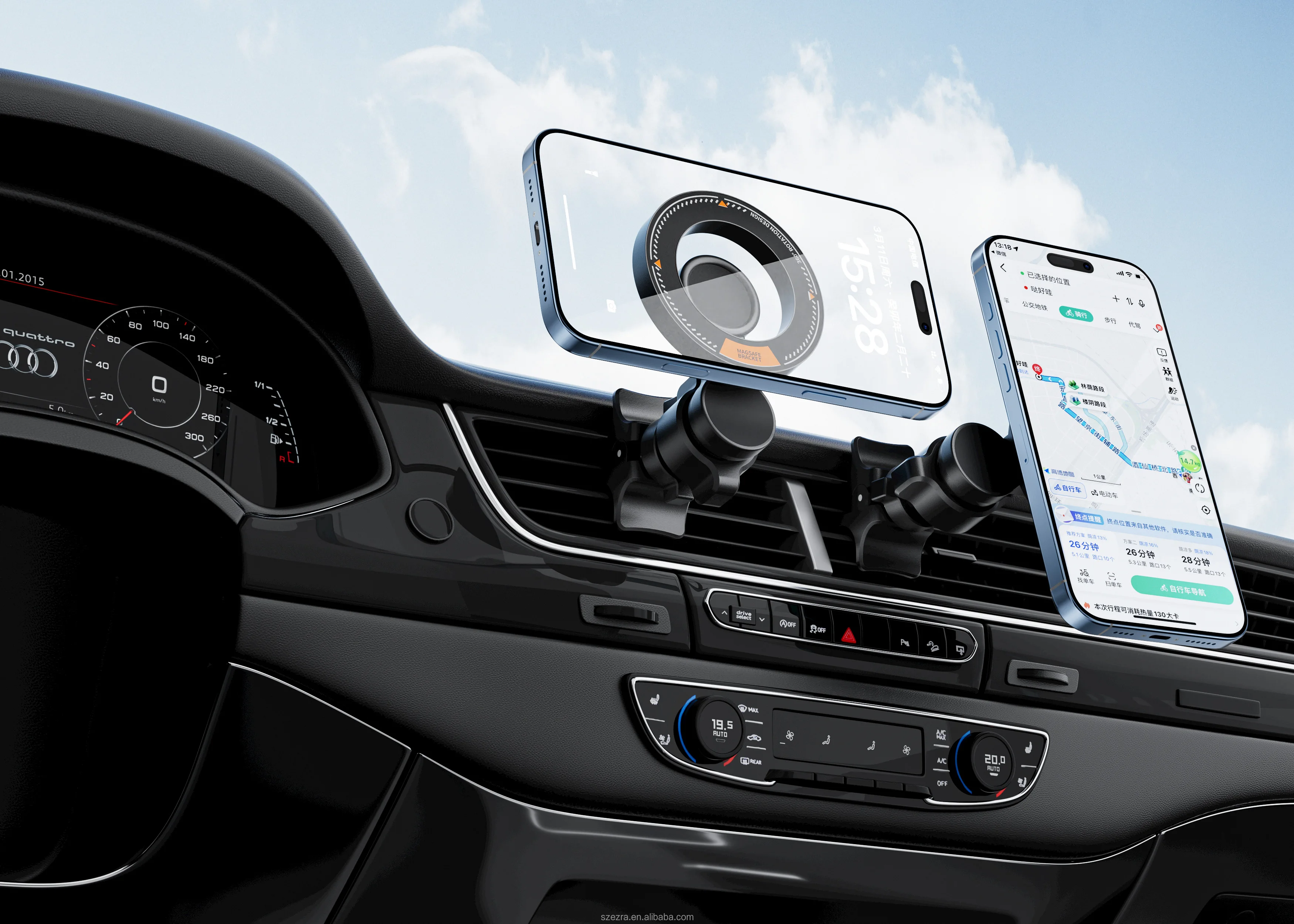 Magnetic Car Phone Holder 360 Degree Rotating Dashboard Windshield Air Vent Mount ABS Neodymium Magnet Universal Fit Sturdy