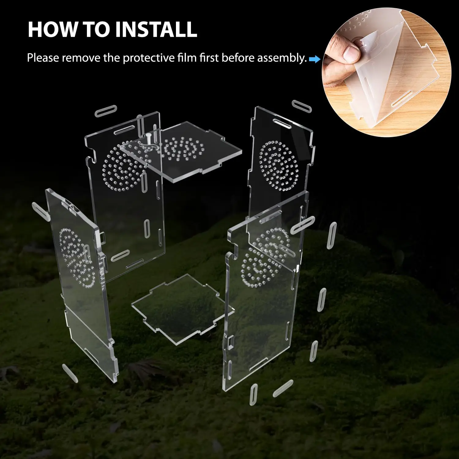 product jumping spider enclosure acrylic praying mantis habitat insect terrarium small reptile cage accessories with secure lock-6