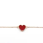 Agate Heart Shape With Red Agate S925 Sterling Silver Bracelace
