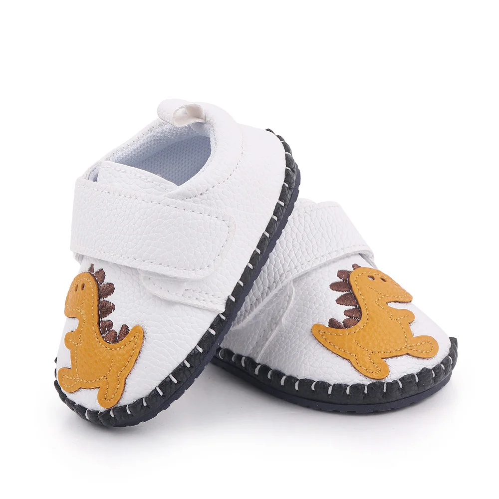 Spring and Autumn New PU Leather Hand Sewn Soft Soles Non-slip Baby Cartoon Walking Shoes supplier