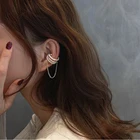 Pearl Jewelry Vershal A-64 Korean 18k Gold Plated Baroque Pearl Tassel Magnetic Clip-on Earrings Jewelry 2021