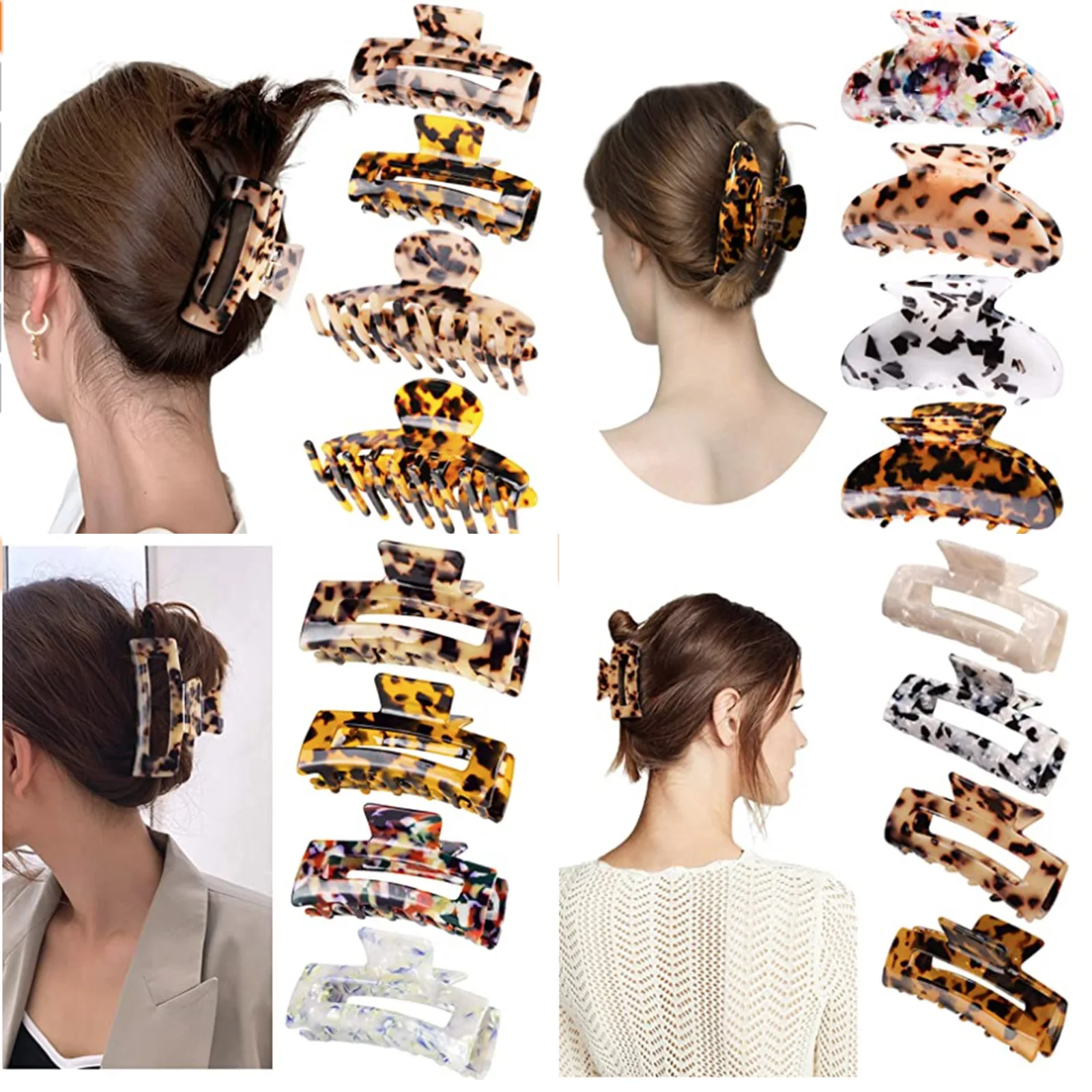 Wholesales acetate leopard hair claw fashion women leopard print hair claw clip