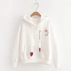 Newest Design Fashion Logo Long Sleeve Breathable Pullover Cartoon Print Tops Ladies Hoodies
