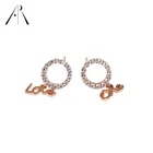 Gold Earrings Gold Plated Earrings Design Love Letter Sterling Silver 925 Fashion Cheap Geometry Earrings