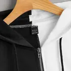 High Quality French Terry Color Contrast Custom Hoodie Crop Sweatshirt For Women