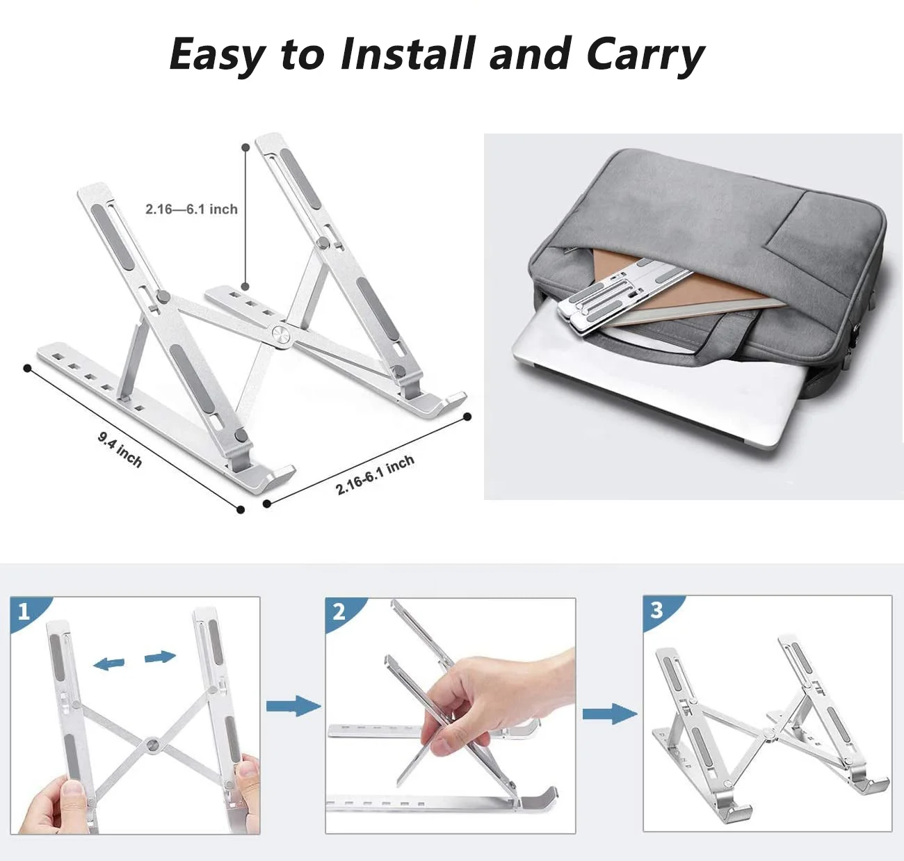 Laptop Stand Foldable Support Base Notebook Stand Adjustable Holder Lapdesk Computer Cooling Bracket
