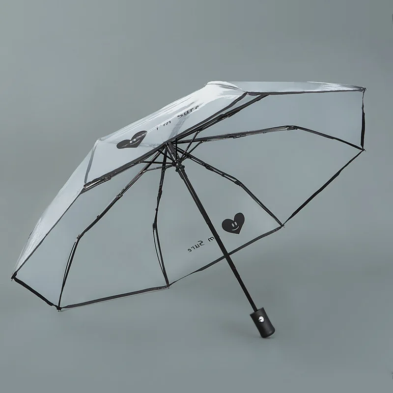 DD1270   Custom Manual Automatic Plastic Umbrella Cute Clear Advertising PVC Printing Umbrellas Transparent Umbrella