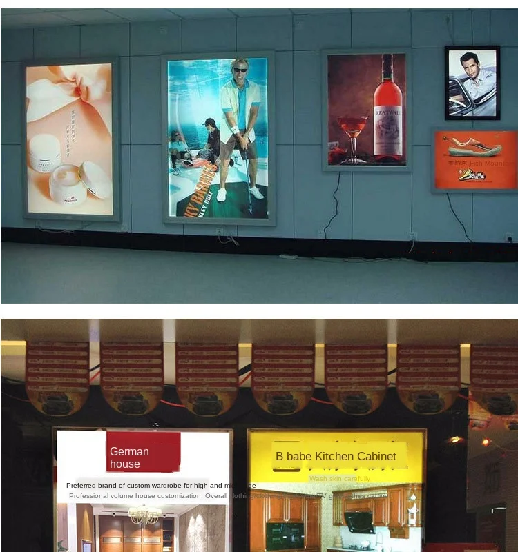 product high quality custom supermarket advertising poster display led ultra thin light box sign149-14