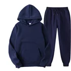Factory Direct Sale Thermal Transfer Printing Blank Pullover Sweater Suit Men And Women Fashion Hoodie And Sweatpants Set