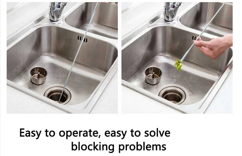 Drain Clog Water Sink Cleaner Snake Unblock Kitchen Bath Rod Hair