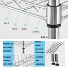 Wire Rack Chrome Wire Shelving 3 Tiers Carbon Steel Heavy Duty Storage Display Movable Rack Shelving Unit
