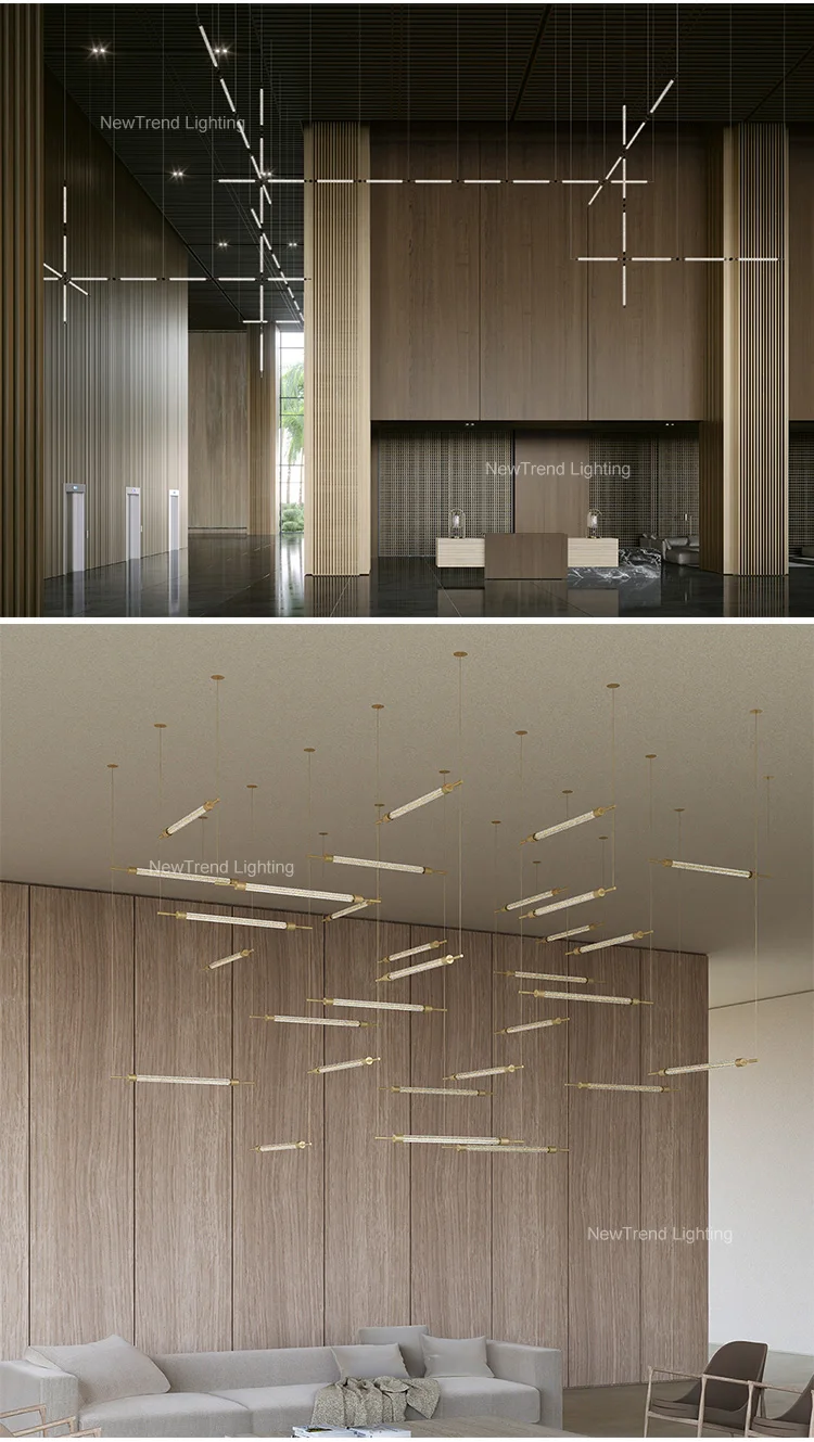 CPL-222 New Product Indoor Decoration Large Project Hotel Lobby Villa Staircase Modern Hanging Chandelier details