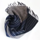 Scarf Design Inner Mongolia Scarf OEM Custom Design Vertical Stripes Houndstooth Double-Faced Cashmere Wool Scarf