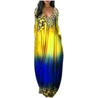 Dresses Dress Prom Dresses Casual Long Sleeved Multiple Gradient Colour Leopard Maxi Dress
