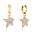 Jewelry Star Factory For Sale Trendy Jewelry Silver 925 Sterling Star Huggie Drop Earring For Women Gift