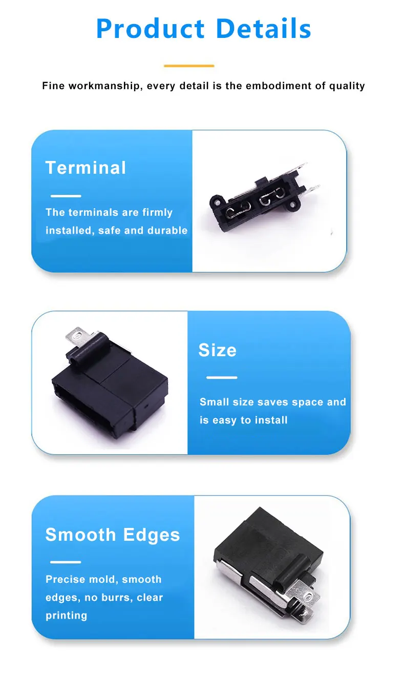 PA66 Brass Terminal Standard Blade Fuse Holder with PCB Mounting for Automotive Applications