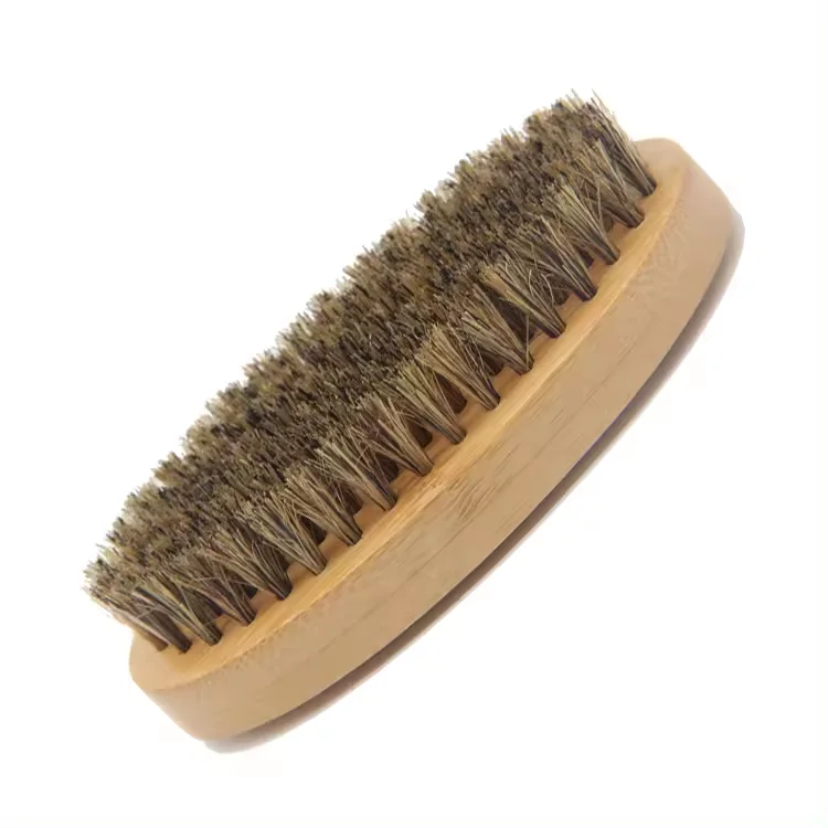 Private label beard brush for men hot selling custom logo natural wood brush home-used wholesale beard brush