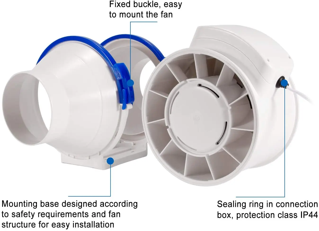 Quiet Wall-mounted Axial Fan, CFM, 4"-8" - detail 12