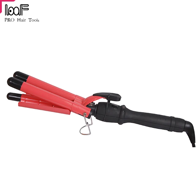 Salon Hairdresser Hair Styling Three Barrel Hair Curler Iron Amazon Professional  Wave Curling Device White Curling Tools - Buy Hair Weaving Tools,Hair  Threading Tool,Hairdressing Tool Belt Leather Product on 