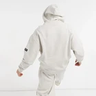 Sweatshirt New Co-ord Oversized Sweatshirt In Beige With Utility Pockets Men's Custom Logo Patch Drop Shoulders Hoodies