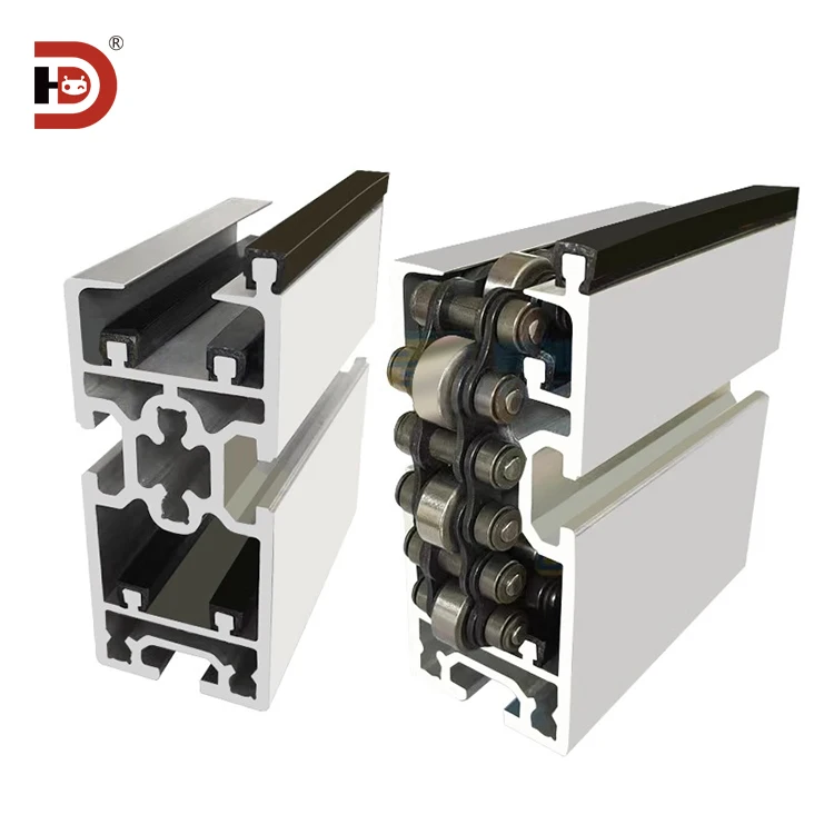 45105 Extruded Aluminum Profile 08bs-27-c16 All Steel Single Speed Chain Conveyor Line Machine Head and Tail Drive factory