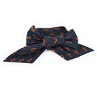 Scarf Fashion Style Cotton Made Custom Fox Design Printed Decoration Navy Blue Neck Scarf For Women