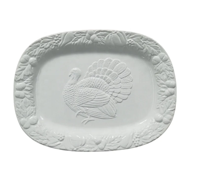 large ceramic turkey platter