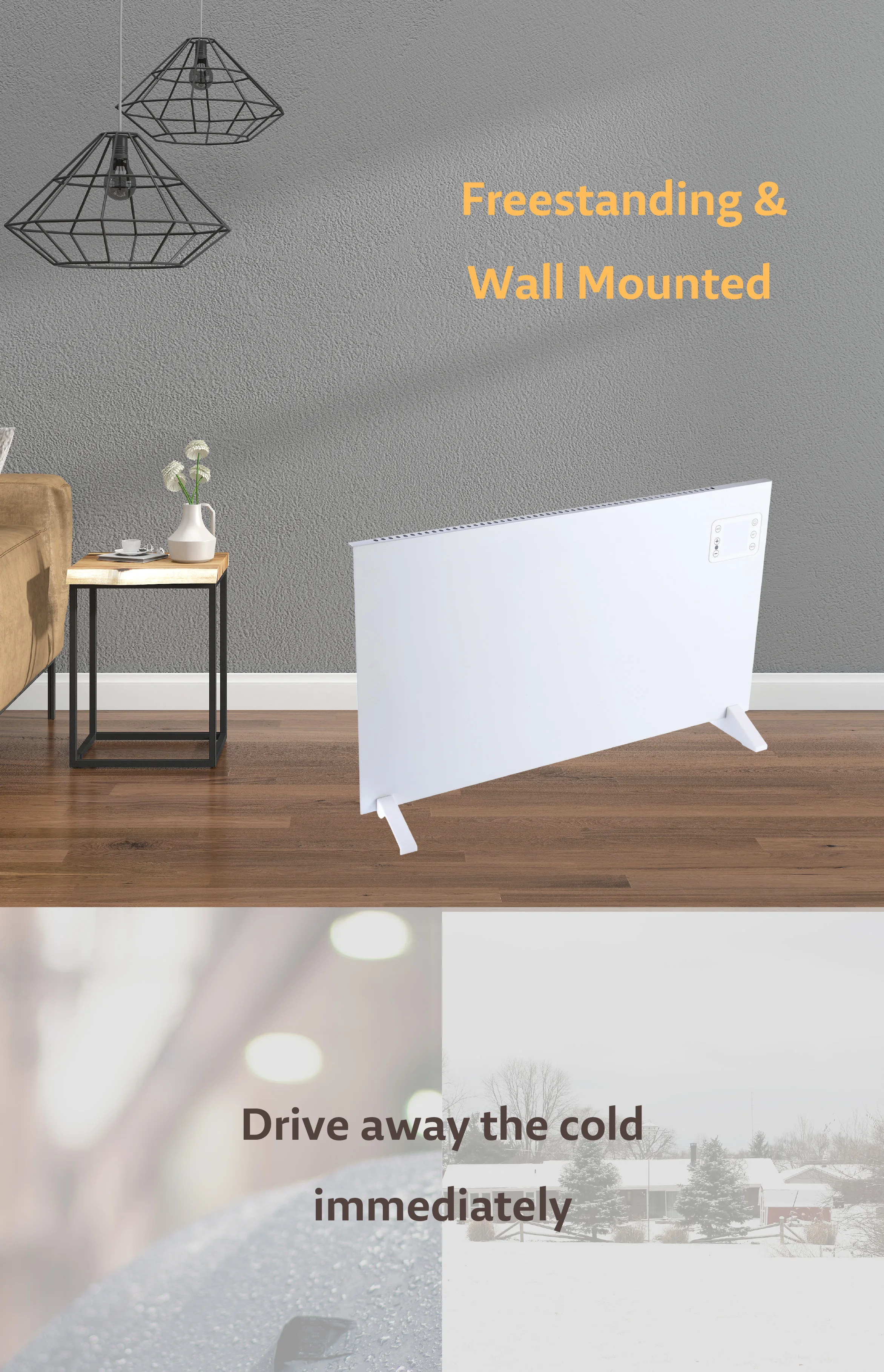 Indoor Convector Panel, 2000W, Portable, Wall - detail 8