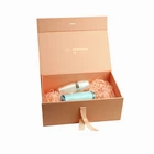 Box Embossed NEW Luxury Rose Gold Box With Ribbon Custom Embossed Logo Pink Gift Boxes With Ribbon