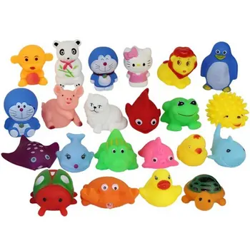 Mixed pattern floating rubber duck bath toy animal for kids